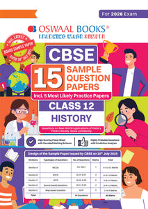 CBSE 15 Sample Question Papers Class 12 History for 2026 Board Exam (As per CBSE Sample Question Paper issued on 30 July 2025), recommended by 2025 CBSE Toppers with Chapter wise Highly Probable Questions