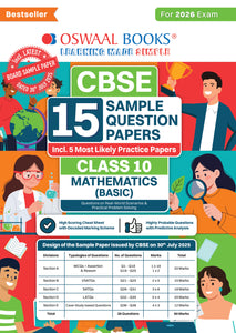 CBSE 15 Sample Question Papers Class 10 Mathematics Basic for 2026 Board Exam (As per CBSE Sample Question Paper issued on 30 July 2025), recommended by 2025 CBSE Toppers with Chapter wise Highly Probable Questions