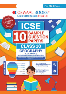 ICSE 10 Sample Question Papers Class 10 Geography for Board Exam 2026 (Strictly aligned with CISCE Latest Specimen Paper 2026), Competency-Based Questions, Mind Maps, On-Tips Notes, Solved MCQs, Revision with Explanations & Board Marking Scheme