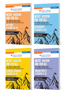 NCERT One for All Book For UPSC and State PSCs History, Geography, General Science and Indian Polity (Set of 4 Books) (Old and New NCERT Edition) Latest Edition