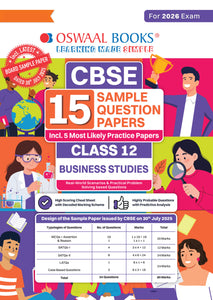 CBSE 15 Sample Question Papers Class 12 Business Studies for 2026 Board Exam (As per CBSE Sample Question Paper issued on 30 July 2025), recommended by 2025 CBSE Toppers with Chapter wise Highly Probable Questions