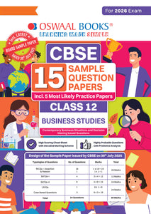 CBSE 15 Sample Question Papers Class 12 Business Studies for 2026 Board Exam (As per CBSE Sample Question Paper issued on 30 July 2025), recommended by 2025 CBSE Toppers with Chapter wise Highly Probable Questions