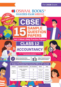 CBSE 15 Sample Question Papers Class 12 Accountancy for 2026 Board Exam (As per CBSE Sample Question Paper issued on 30 July 2025), recommended by 2025 CBSE Toppers with Chapter wise Highly Probable Questions