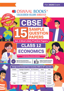 CBSE 15 Sample Question Papers Class 12 Economics for 2026 Board Exam (As per CBSE Sample Question Paper issued on 30 July 2025), recommended by 2025 CBSE Toppers with Chapter wise Highly Probable Question