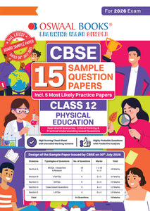 CBSE 15 Sample Question Papers Class 12 Physical Education for 2026 Board Exam (As per CBSE Sample Question Paper issued on 30 July 2025), recommended by 2025 CBSE Toppers with Chapter wise Highly Probable Questions