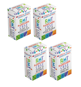 CBSE RMT Flashcards Class 10 (Set Of 4 Flashcards) English, Science, Social Science, Mathematics (For 2025 Board Exams)