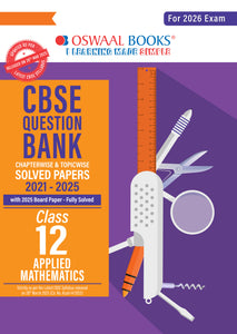 Oswaal CBSE Question Bank Chapterwise and Topicwise Solved Papers Class 12 Applied Mathematics For Exam 2026