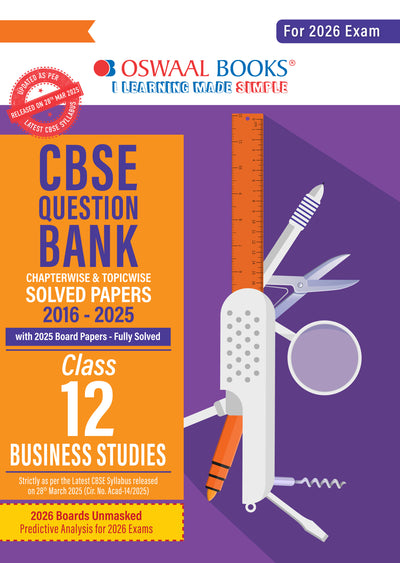 Oswaal CBSE Question Bank Chapterwise and Topicwise Solved Papers Class 12 Business Studies For Exam 2026
