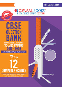 Oswaal CBSE Question Bank Chapterwise and Topicwise Solved Papers Class 12 Computer Science For Exam 2026