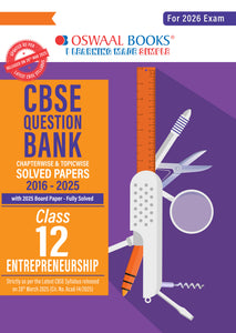 Oswaal CBSE Question Bank Chapterwise and Topicwise Solved Papers Class 12 Entrepreneurship For Exam 2026