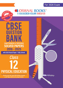 Oswaal CBSE Question Bank Chapterwise and Topicwise Solved Papers Class 12 Physical Education For Exam 2026