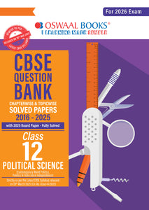Oswaal CBSE Question Bank Chapterwise and Topicwise Solved Papers Class 12 Political Science For Exam 2026