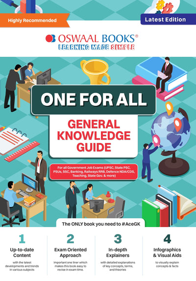 One for all General Knowledge Guide English Medium (Latest Edition) | For All Government Job Exams (UPSC, PSC, PSUs, SSC, Banking, Railways RRB, Defence NDA/CDS, Teaching, State Govt. & More)
