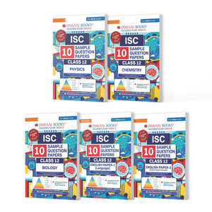 ISC 10 Sample Question Papers Class 12 (Set of 5 Books) Physics, Chemistry, Biology, English Paper 1 & 2 For 2025 Board Exam (Based On The Latest CISCE/ICSE Specimen Paper)