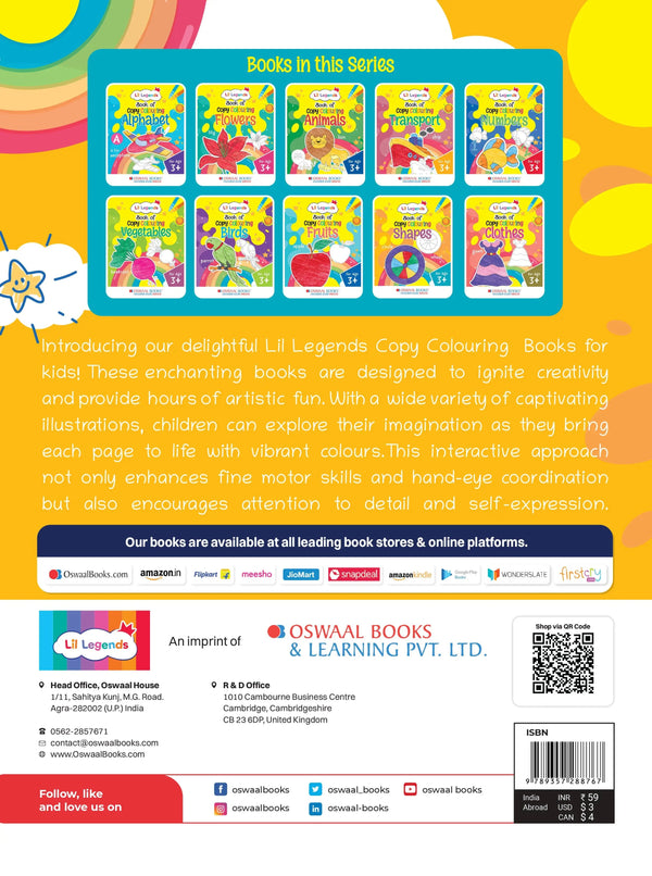 Lil Legends Book Of Copy Colouring For Kids, To Learn About Shapes, Age ...