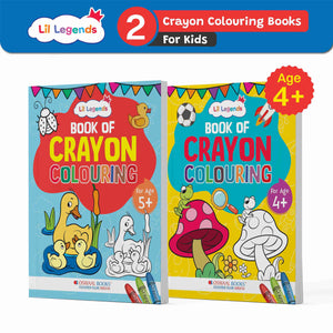 Lil Legends Creative Crayon Colouring Books For 4+ Year Old Kids | Creative Copy Colouring Activity Books (Set of 2 Books)