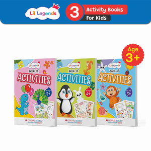 Lil Legends Preschool Activity Books (Set of 3 Books) For 3+ Years Old Kids
