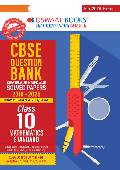 CBSE Question Bank Chapterwise and Topicwise Solved Papers Class 10 Mathematics (Standard) For Exam 2026